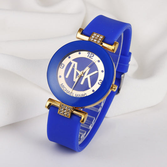 Elegante Damenquarzuhr mit flexiblem Silikonarmband