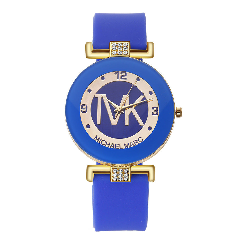 Elegante Damenquarzuhr mit flexiblem Silikonarmband