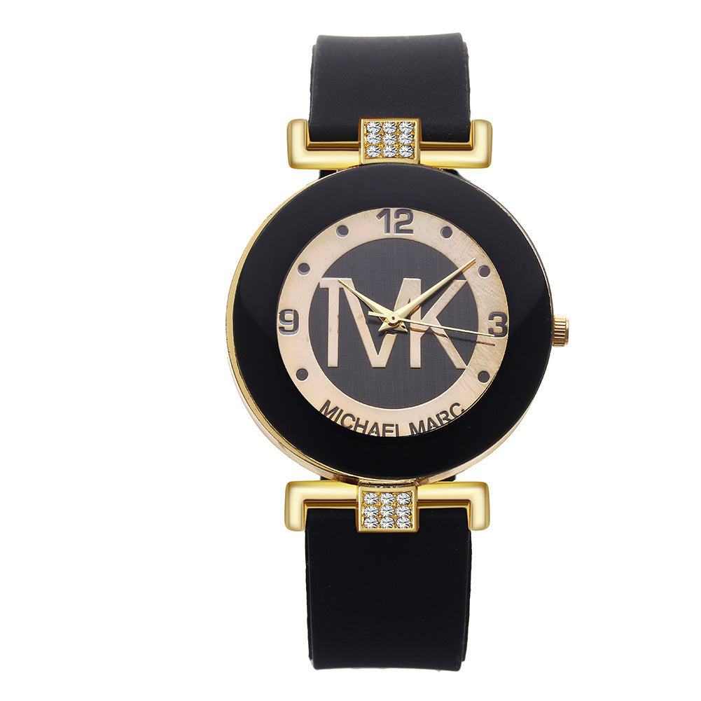 Elegante Damenquarzuhr mit flexiblem Silikonarmband