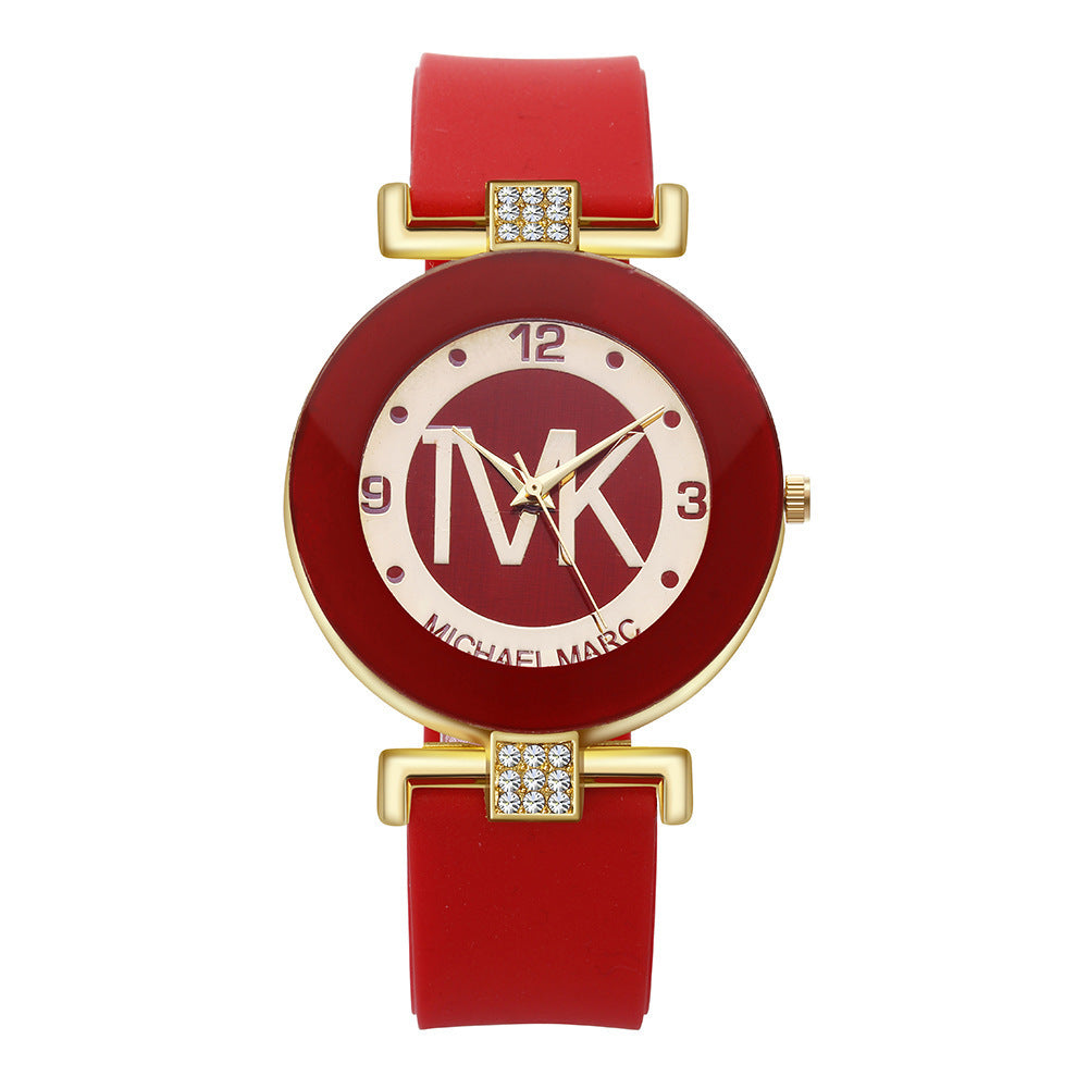 Elegante Damenquarzuhr mit flexiblem Silikonarmband
